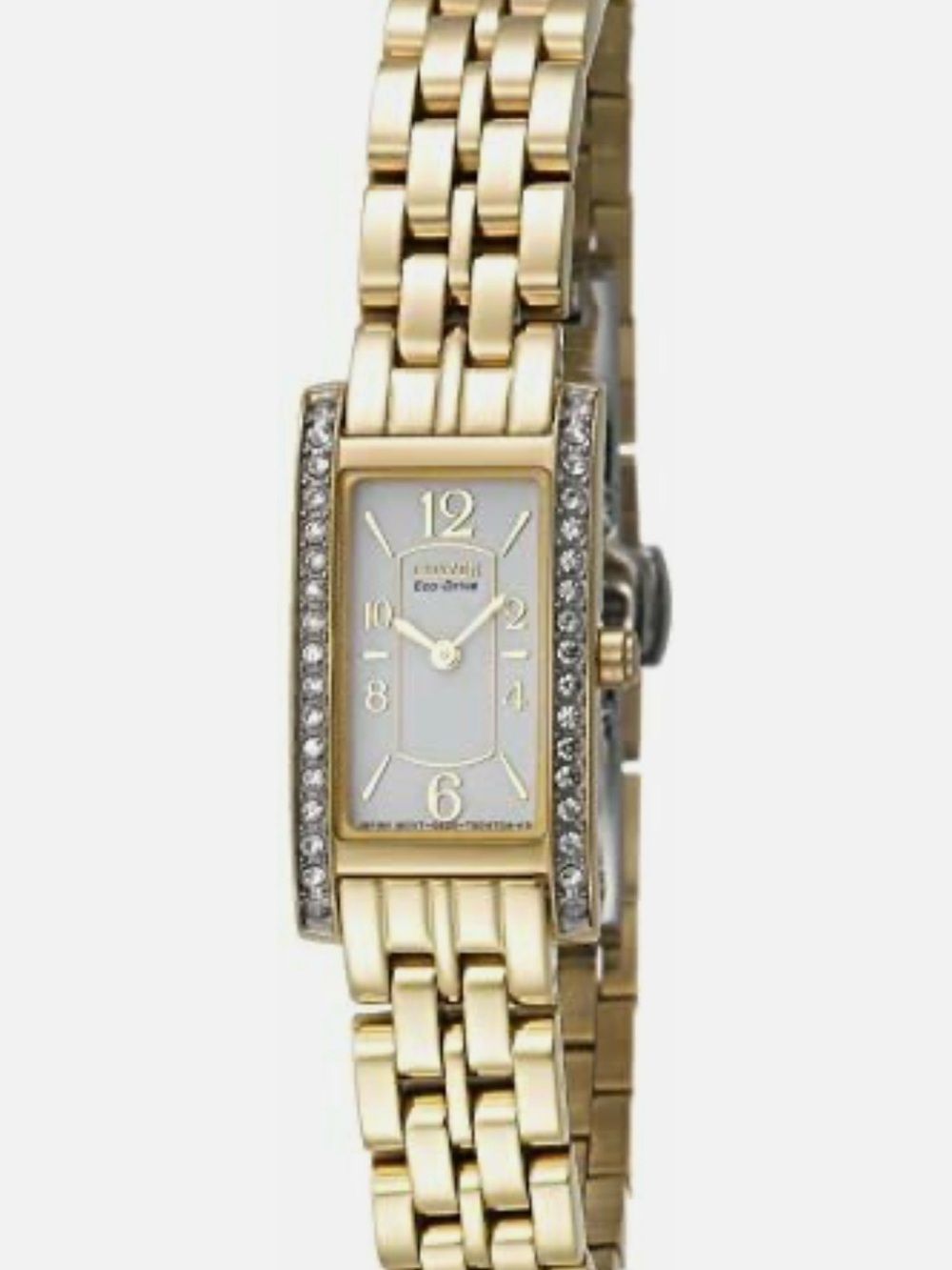 Vintage Citizen Gold-Tone Rectangular Women’s Crystal Bracelet Watch